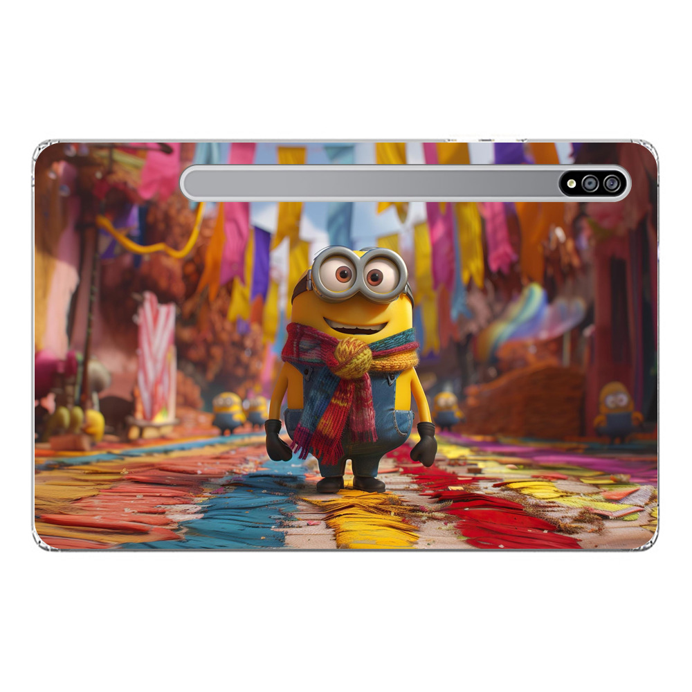 マフラーを巻いたミニオン Samsung Galaxy Tab S7+ オリジナルケース
