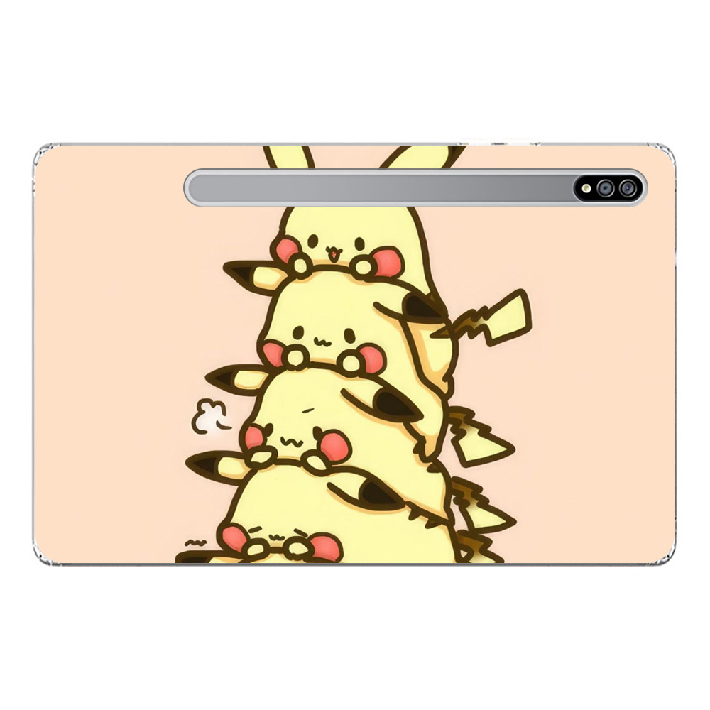 ピカチュウ4匹重ね Samsung Galaxy Tab S7+ オリジナルケース