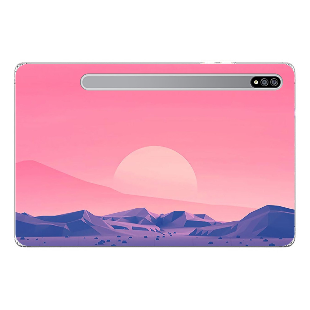 ピンク夕焼けの山景色 Samsung Galaxy Tab S7+ オリジナルケース