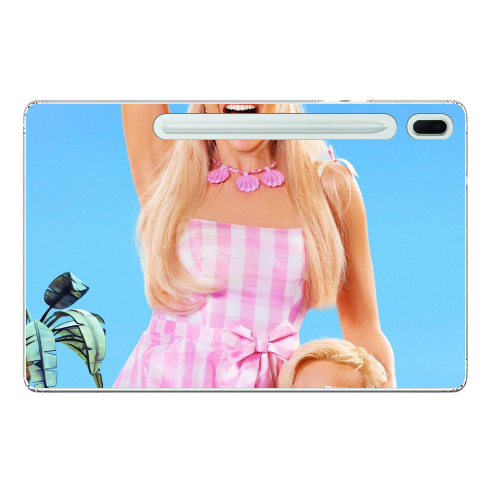 ピンクチェックワンピースの女性 Samsung Galaxy Tab S7 FE 5Gオリジナルケース