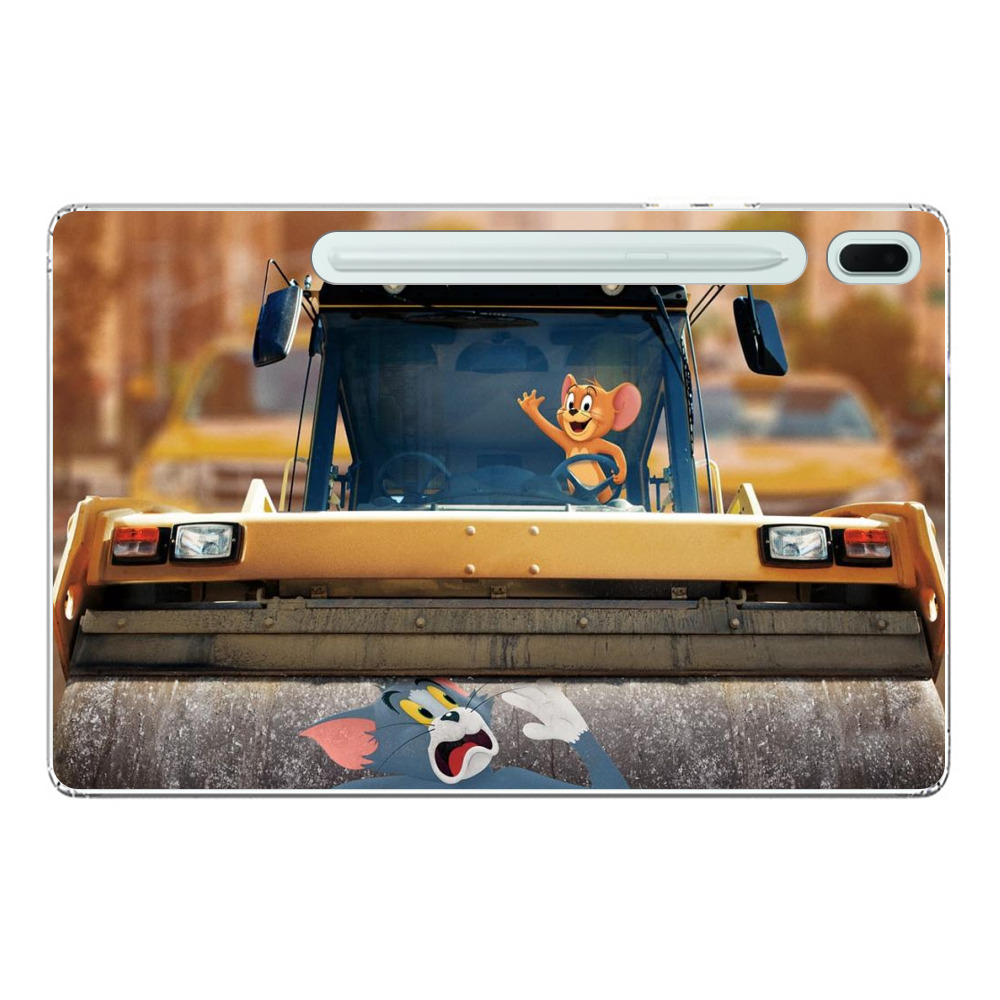 ローラー車に乗るトムとジェリー Samsung Galaxy Tab S7 FE 5Gオリジナルケース