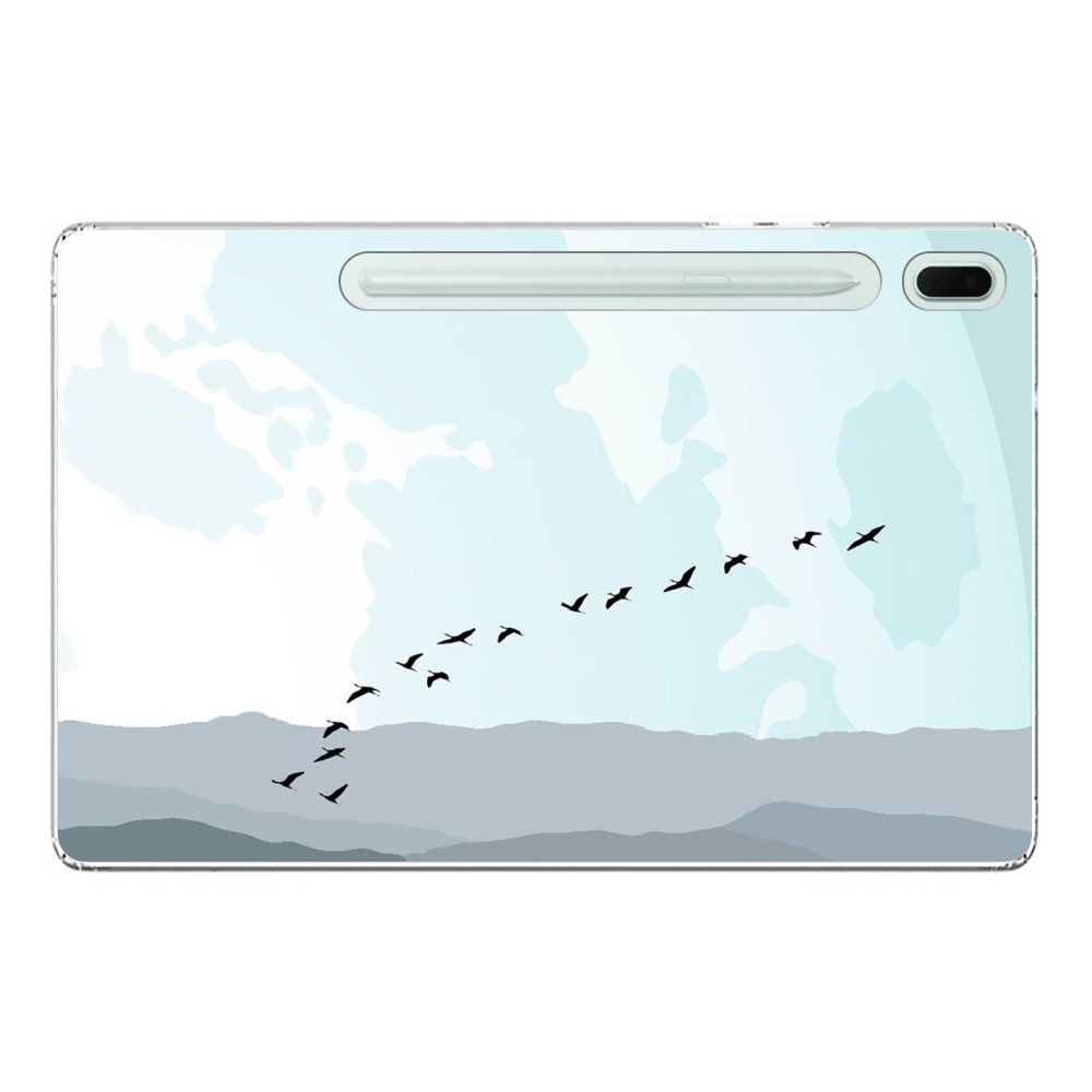 月と飛ぶ鳥の群れ Samsung Galaxy Tab S7 FE 5Gオリジナルケース