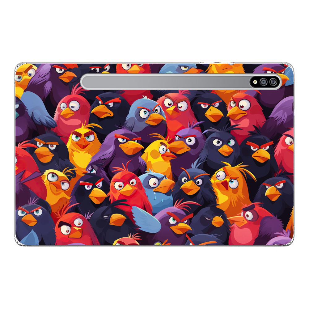 カラフルな鳥の群れ Samsung Galaxy Tab S8オリジナルケース