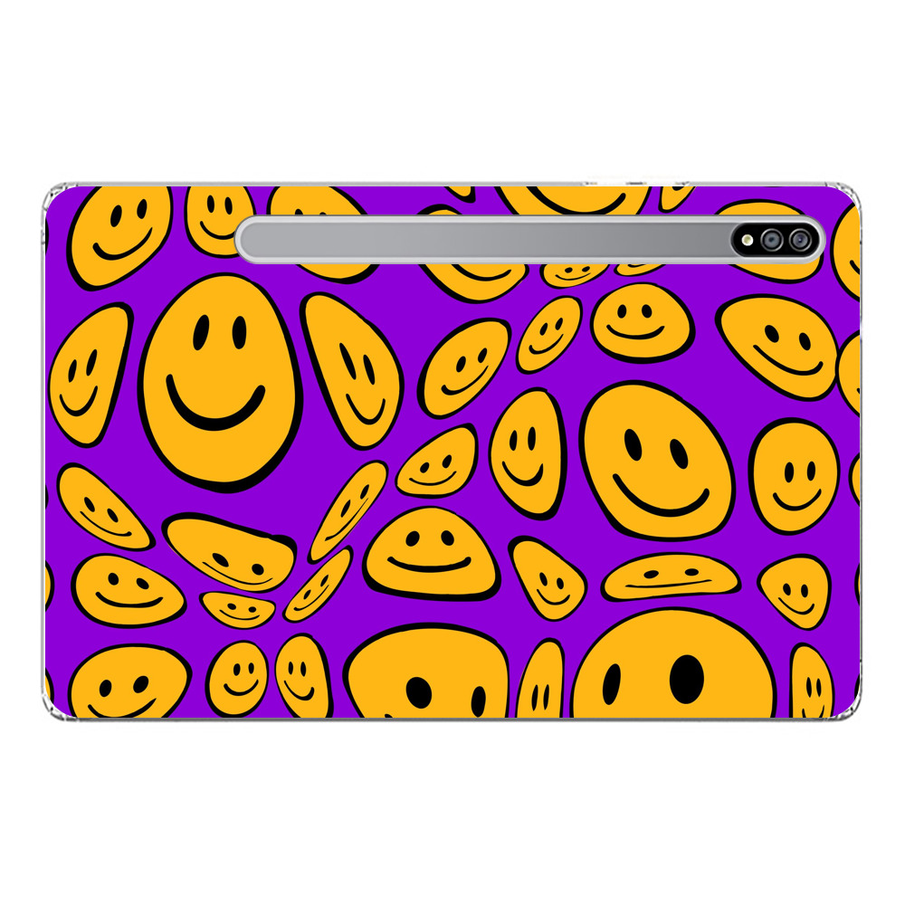 カラフルなスマイルパターン Samsung Galaxy Tab S8オリジナルケース