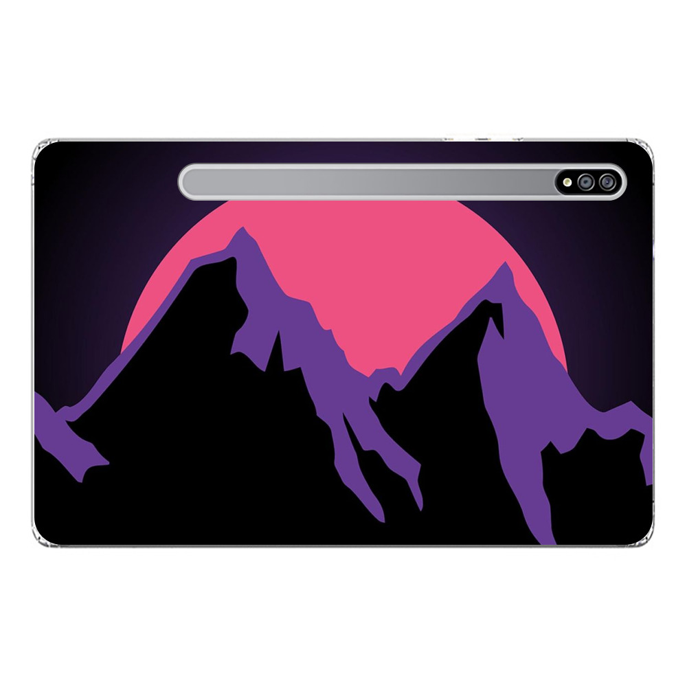 夜の山と赤い月 Samsung Galaxy Tab S8オリジナルケース