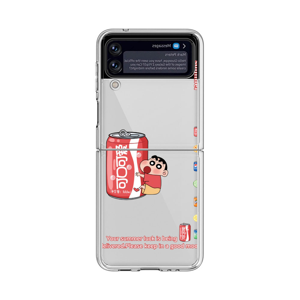 しんちゃんとコーラ缶 Samsung Galaxy Z Flip 4オリジナルケース