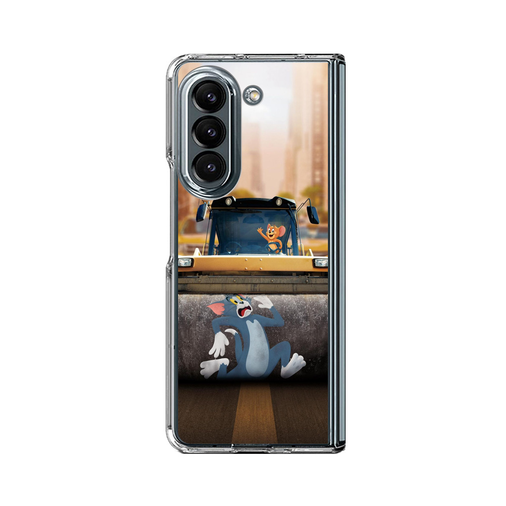 ローラー車に乗るトムとジェリー Samsung Galaxy Z Fold 5オリジナルケース