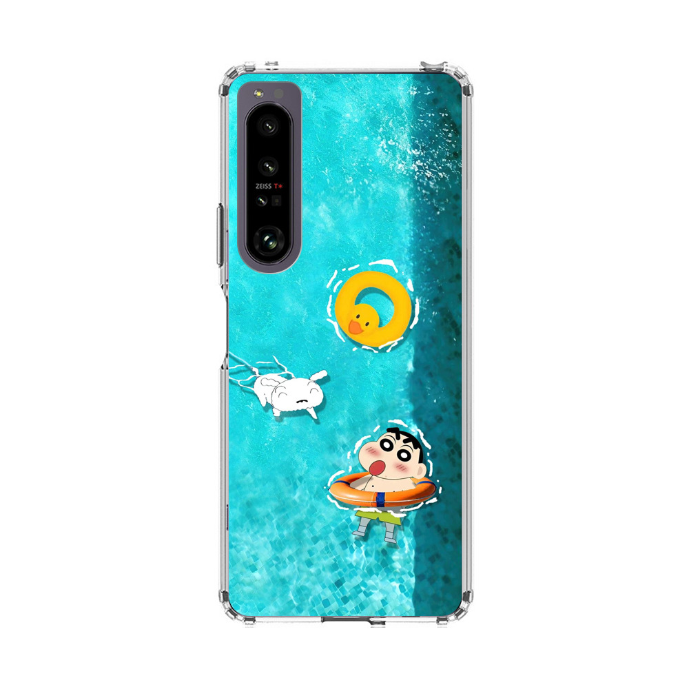プールで遊ぶクレヨンしんちゃん Sony Xperia 1 IVオリジナルケース