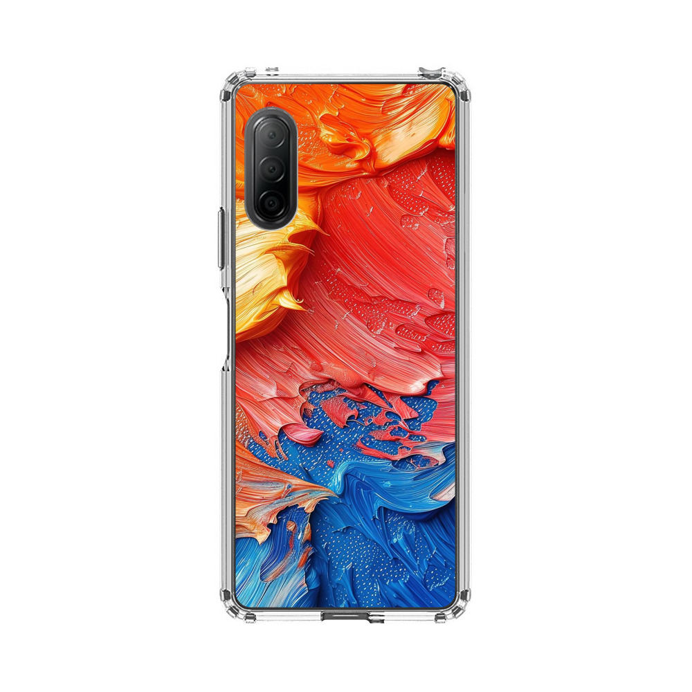 鮮やかな抽象油絵テクスチャ Sony Xperia 10 IIオリジナルケース