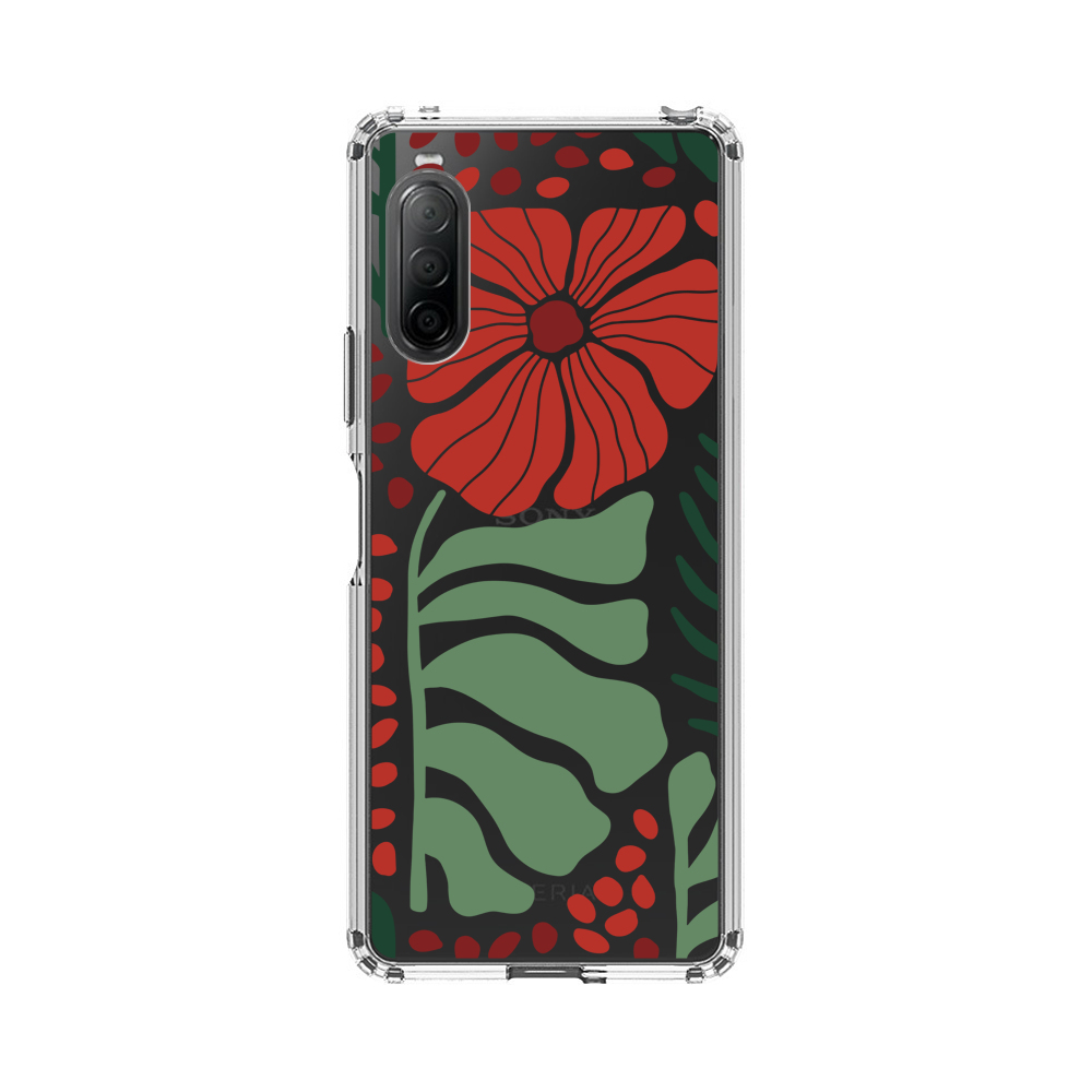 花と葉のデザイン Sony Xperia 10 IIオリジナルケース