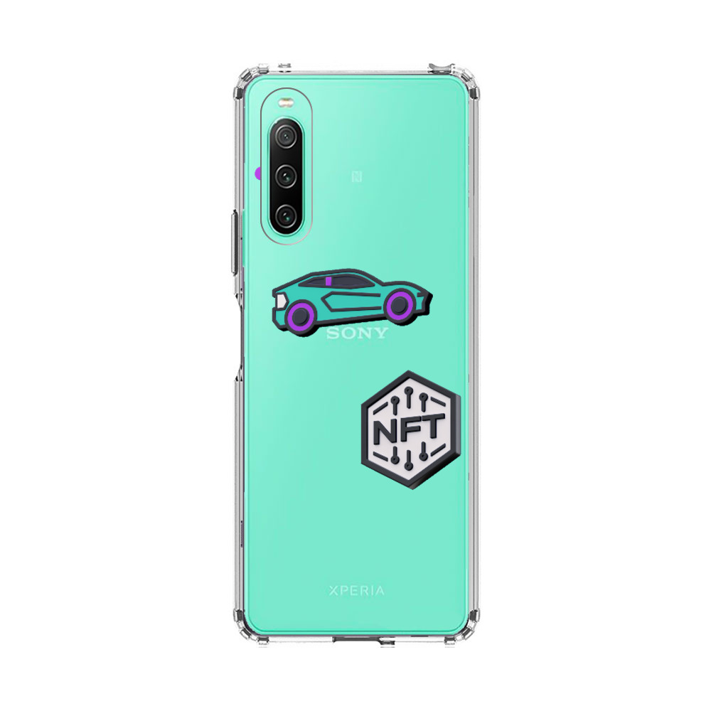 未来的な車とNFTシンボル Sony Xperia 10 IVオリジナルケース