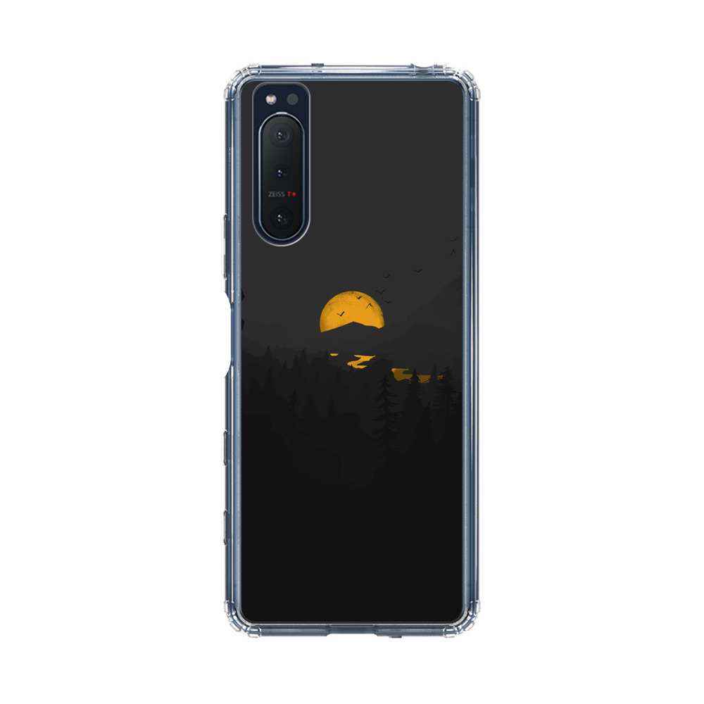 夜の山と月の風景 Sony Xperia 5 IIオリジナルケース